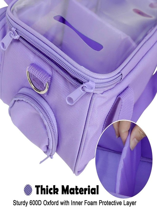 Demao Carrying Case for Tonie 2 &1 in Purple | All-in-One Portable Storage Box | Holds 20+ Figures for Tonies, Shockproof Travel Organizer | PVC Visual Cover-Plays Audio Figurines On-The-Go - Image 4